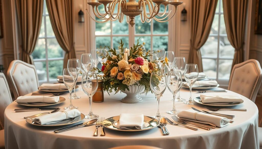 dinner party table setup